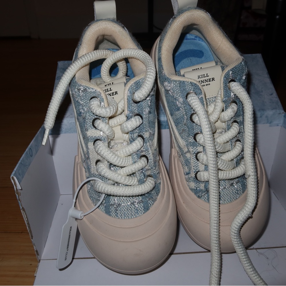 KULE Blue and Cream Casual Sneakers